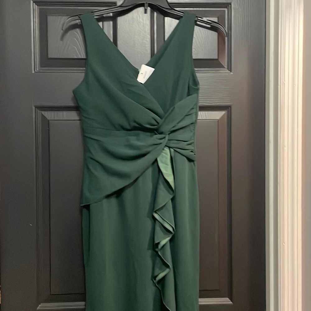 NWT-FQA long green evening gown.